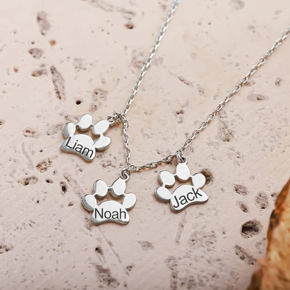 Personalized Women's Pendant Necklace, 18K Gold Plated Cat Claw Charm